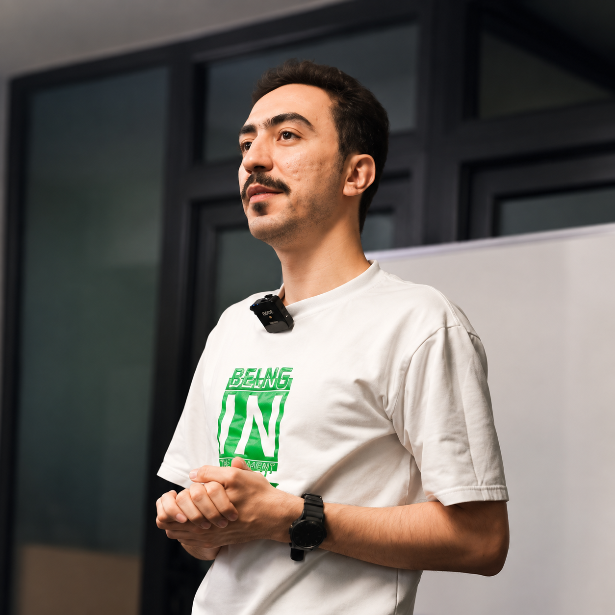 Hooman Jalalpour speaking at a Unity event